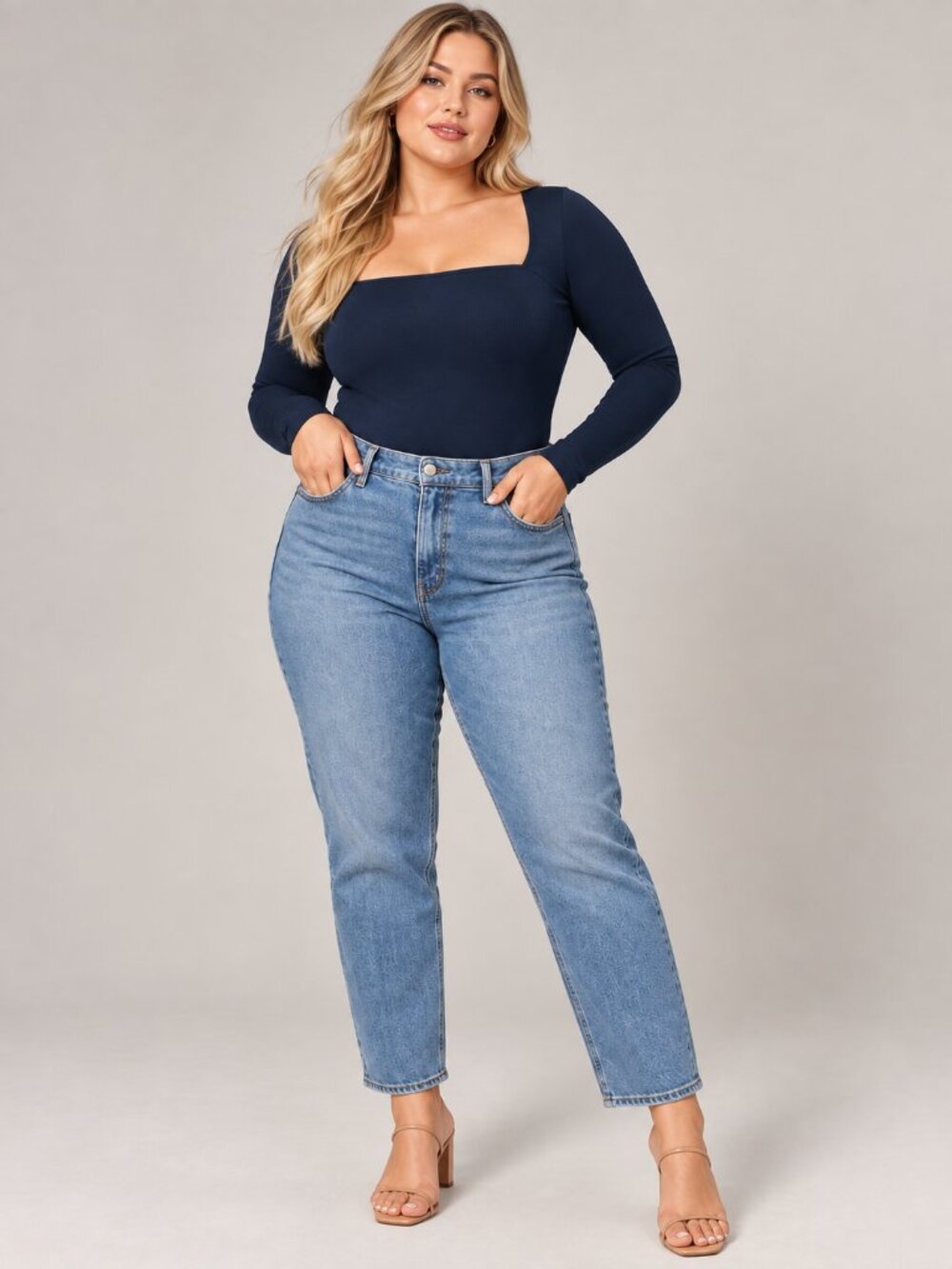 Abercrombie & Fitch The Mom High Rise Jeans Medium Wash Distressed 37 NWT